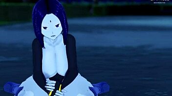 Raven gives joi with big thighs in forest, ending with facial