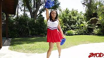 How does cheerleader Charity Bangs handle a creampie?