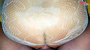 Calm stepmother in fishnets during windy night