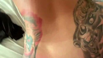 i'm screaming as the blonde married woman with tattoo begs to stop the ass pounding