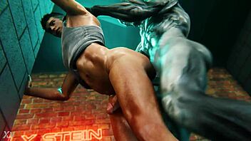 dante x walrider in gay hentai cartoon sex scene?