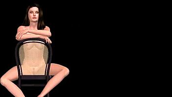 i'm watching this animated 3d cartoon girl strikin sexy poses in all these positions, oh wow