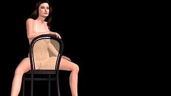 i'm watching this animated 3d cartoon girl strikin sexy poses in all these positions, oh wow