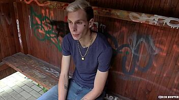 david gets paid for first gay anal and blowjob in czech hunter