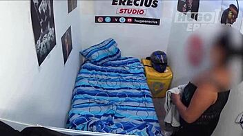 Descriptive Peruvian Teen Neighbor Sneaks Out for Quick Homemade Creampie on Hidden Camera