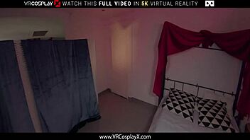 Emily as Wednesday Addams in a VRCosplayx scene