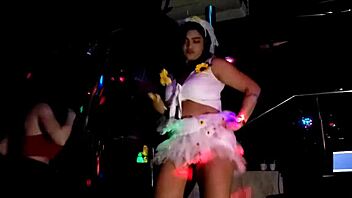 Bisexual Milfs Dancing Seductively on Pole at Swing House Party