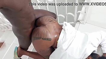 first time gang bang under duplex staircase was wild