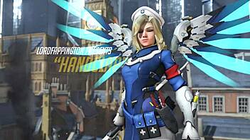 overwatch mercy gets handjob in hentai music video