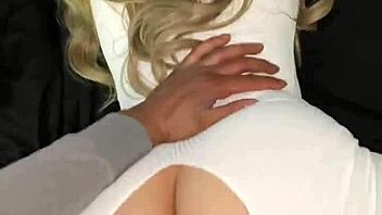 Snowbunny gets clothes ripped by BBC, fucked hard, filled with cum!