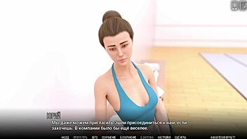 Hairy-boobed American MILF gets her wet pussy fucked in this anime game
