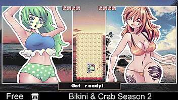 More hot anime game with bikini girls and crab-themed levels
