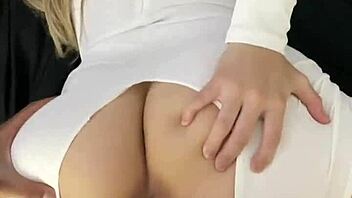 Snowbunny gets clothes ripped by BBC, fucked hard, filled with cum!