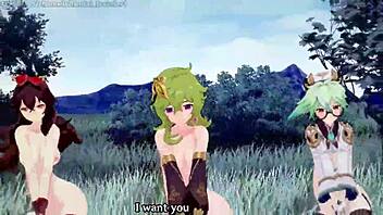 3D animated porn with Kuki Shinobu, Mei, and Nilou