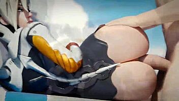 overwatch mercy gets handjob in hentai music video