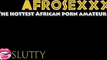 Ebony cutie with sexy lips gives a sloppy head to her american lover in a cute teen session