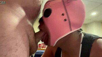 Black pig in mask facefucks white lover intensely in HD