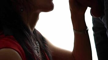 hot wife feels deep emotion as she deepthroats friend's big cock and swallows his cum