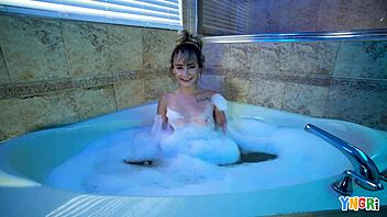 Petite Anne Mae Bent Over Fucked With Monster Cock In Shower