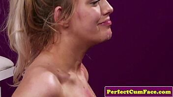 smalltit beauty gives her masseur a sensual blowjob