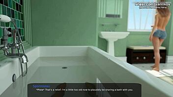 Virgin 18yo Step Sister Sara Gives Intense Blowjob to Brother in Bathroom - Milfy City Hentai Part 91