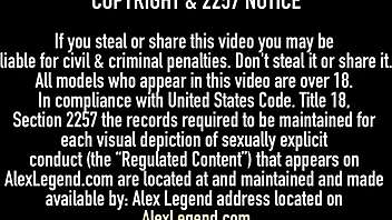 Double penetration with Alex Legend and ebony cowgirl action