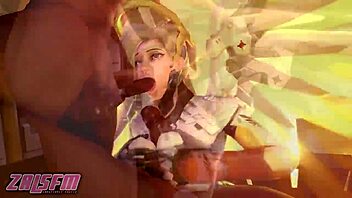 overwatch mercy gets handjob in hentai music video