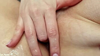 Intense Emotions Build As She Plays With Her Shaved Ass Closeup