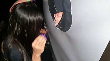 Latina enjoys monster cock at São Paulo glory hole swing