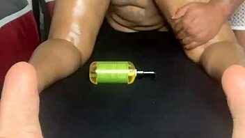 Practicing sensual massage on my step sister.