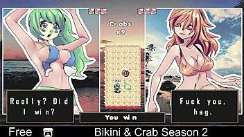 More hot anime game with bikini girls and crab-themed levels