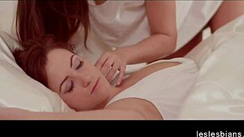 Beautiful erotic girlfriends kissing in a cute lesbian scene with milf friends