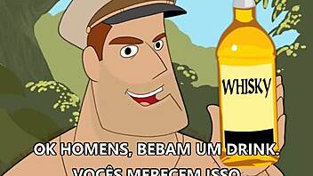 Cartoon porn with gay military theme and Brazilian flair