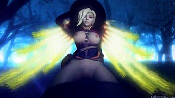 overwatch mercy gets handjob in hentai music video