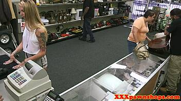 inked pawner babe riding that pawnbroker's dick hard! 💦