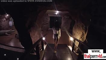 Thai teen Cherry gives an amazing handjob to a huge white cock.