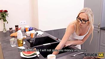 Stuck4k blonde beauty’s hand trapped, so kinky friend helped out