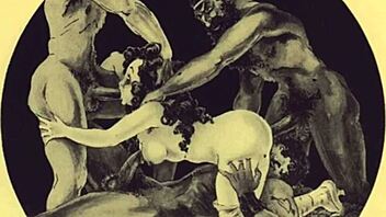 Vintage erotic illustrations bring retro fantasies to life in bold detail