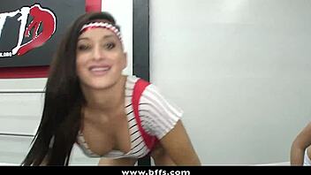 stunning teen bffs dance and have fun in studio