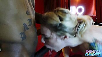 Blonde House Maid Rides Big Black Cock Boss Rough Face Fucking Interracial Big Natural Tits