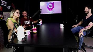 Arthur Aily battles fear in gay porn with sheer red lingerie