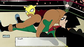 Cartoon porn with Starfire and Jinx from 18titans