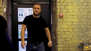 Brunette seductress uses rimjob to harden her man's cock