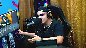 flora vip got so comfy in the podcast, she flashed her tits and ruan showed his dick