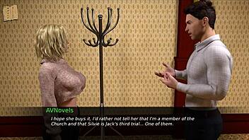 in this 3d cartoon, the nurse helps the patient back to pleasure with her curvy body.