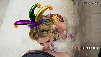 Stepmother gets beads and other Mardi gras treats in her house