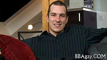 That gay hunk's massive wang is pounding hard.