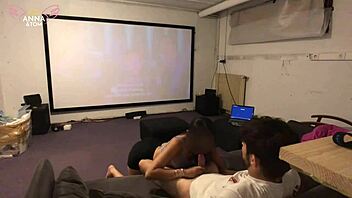 Stepsiblings Fuck During Disney Movie Family Bonding