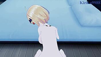 Yozora Mel and Uruha Rushia engage in intense POV sex with creampie in 3D hentai