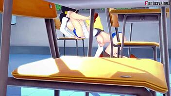 Android 18 and Videl dive into steamy lesbian action in Dragon Ball Zex fantasy.